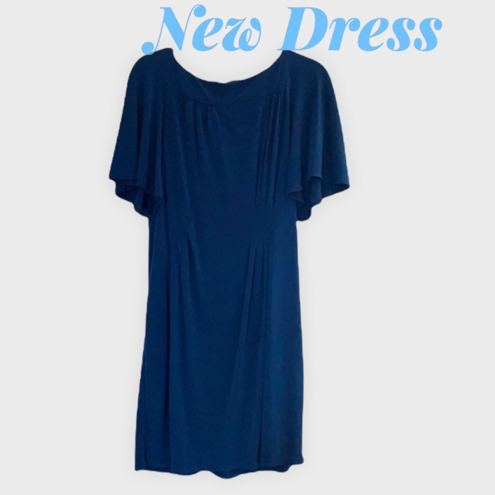 Jessica Simpson Navy Blue Flutter Sleeve Shift Dress
